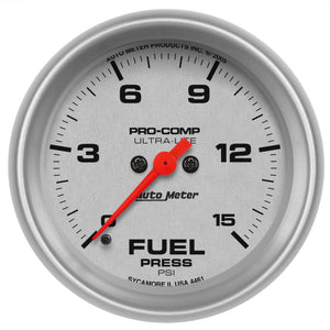 AutoMeter 4461 Autometer Ultra-Lite 2-5/8in 15psi Fuel Pressure Gauge - Digital Stepper Motor