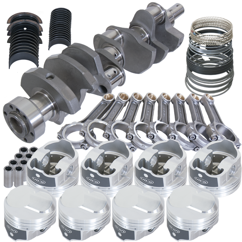 Eagle 61326L100 fits Chevy 454 1Pc 4.000in Crank 6.135in I-Beam Rods 43cc Dome 4.350in Pistons Rotating Assembly