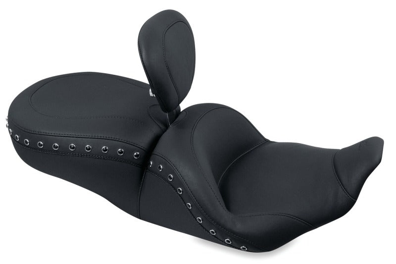 Mustang 79673 Harley Rd King,06-07 Str Glide,00-05 fits Eagle 97-07 Lowdown 1PC Seat w/DBR Black Pearls - Black