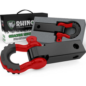 Rhino USA RG-HTHITCH2-RED Shackle Hitch Receiver W/ D-Ring (Red)
