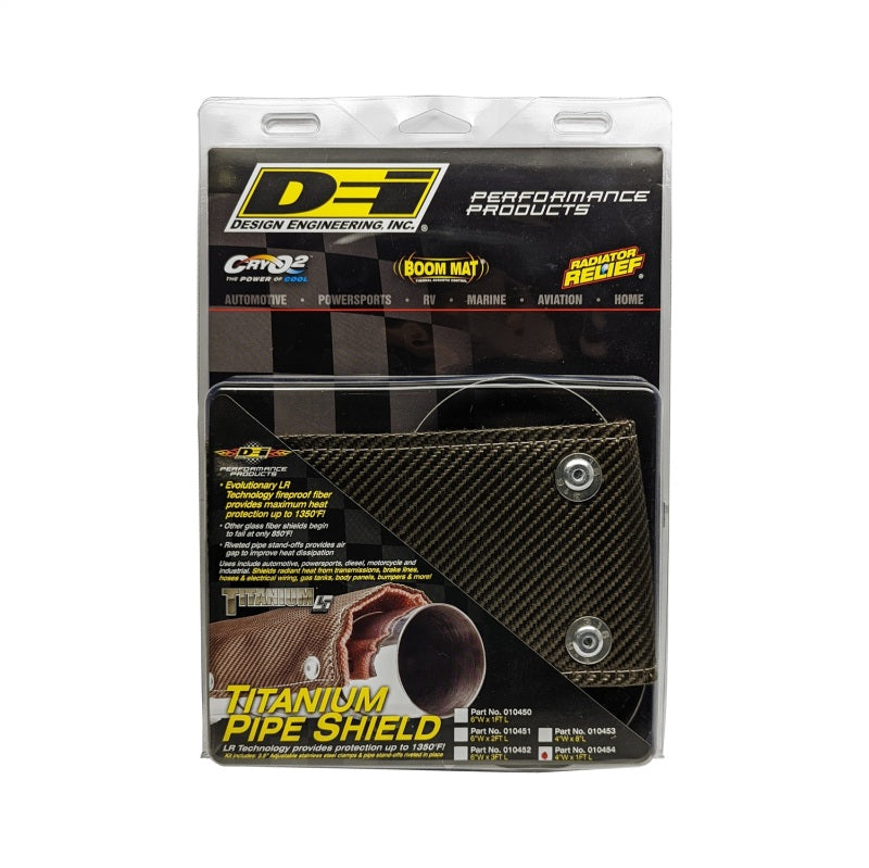 DEI  10454 Pipe Shield w/Stainless Steel Clamps - 4in x 12in - Titanium
