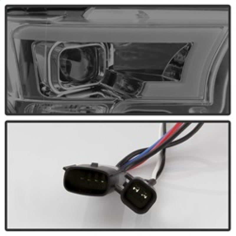 SPYDER 5083678 fits Ford F150 Projector Headlights Light Bar DRL LED Smoke