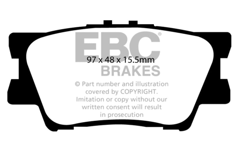 EBC DP21793 13+ fits Lexus ES300h 2.5 Hybrid Greenstuff Rear Brake Pads