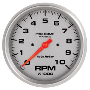 AutoMeter 200801-33 Autometer Marine Silver Ultra-Lite 5in 10K RPM In-Dash Tachometer Gauge