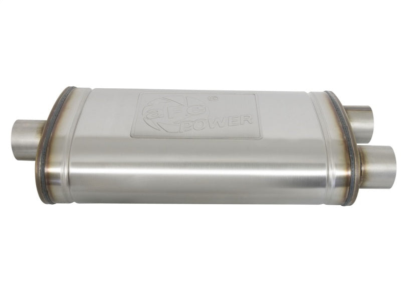 AFE 49M00015 rce XP SS Muffler 3in Center Inlet / 3in Offset Outlet 22in L x 11