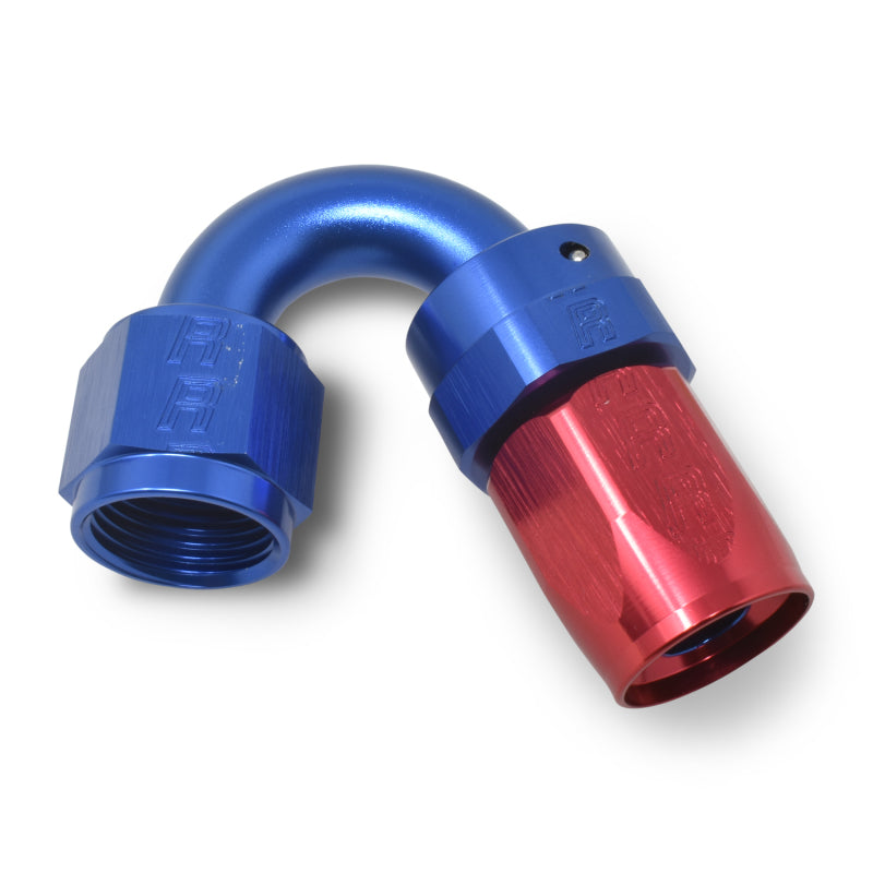 Russell 613470 Performance -10 AN Red/Blue 150 Degree Full Flow Swivel Hose End (With 15/16in Radius)