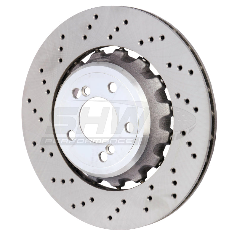 SHW Performance BRL44811 SHW 15-18 fits BMW M3 3.0L Left Rear Cross-Drilled Lightweight Brake Rotor (34212284811)