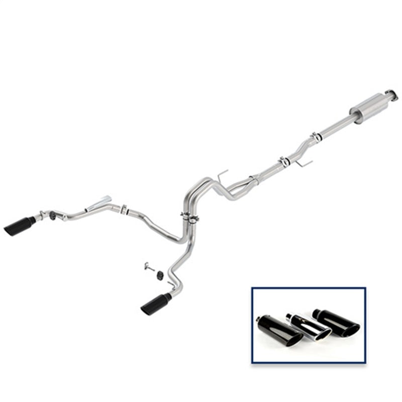 fits Ford 15-18 Racing M-5200-F1550DEBA F-150 5.0L Cat-Back Extreme Exhaust System Rear Exit w/ Black Chrome Tips