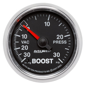 AutoMeter 3803 Autometer GS 52mm 30 In Hg.-Vac/30 PSI Mechanical Vacuum/Boost Gauge