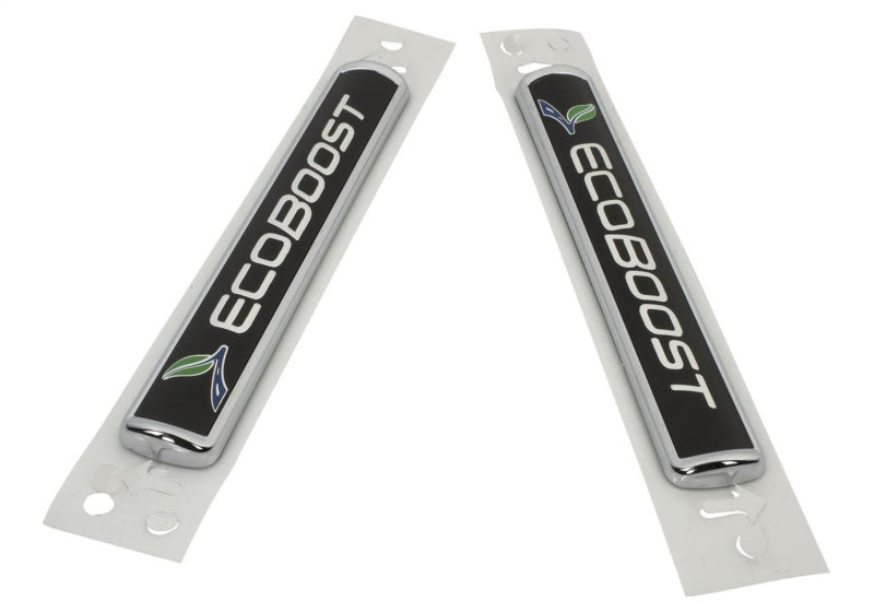 fits Ford Racing M-1447-EBBLK Black/Silver EcoBoost Emblem 3-1/2in x 9/16in - Set of 2