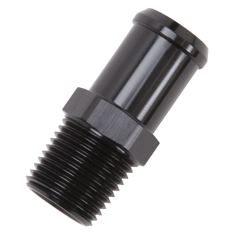 Edelbrock 8183 Hose End Straight 1/2In NPT to 3/4In Barb Black Anodize