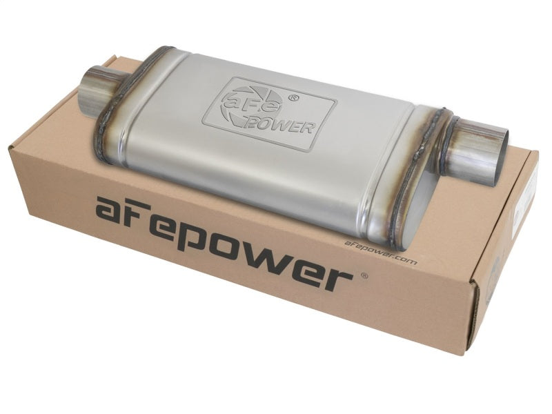 AFE 49M00020 rce XP SS Muffler 3in Center Inlet / 3in Offset Outlet 18in L x 9i