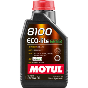 Motul 111361 1L Synthetic Engine Oil 8100 Eco-Lite Gen3 5W30