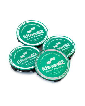 fifteen52 52-ST-CAP-GREEN-SET Super Touring (Chicane/Podium) Center Cap Set of Four - Green/Chrome