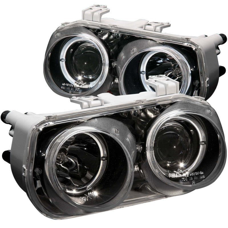 ANZO 121003 1997 fits Acura 94-19 Integra Projector Headlights w/ Halo Black