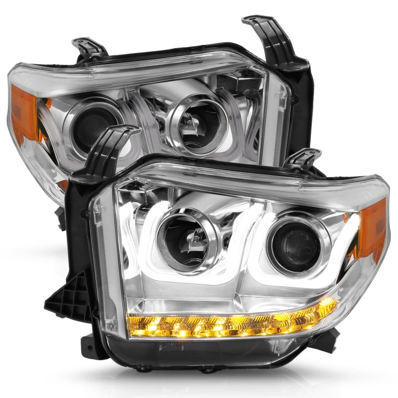 ANZO 111319 2016 fits Toyota 14-20 Tundra Projector Headlights w/ U-Bar Chrome