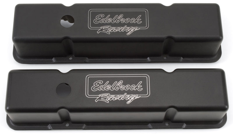Edelbrock 41733 Valve Cover Victor Series fits Chevrolet 1959-1986 262-400 CI V8 Tall Black