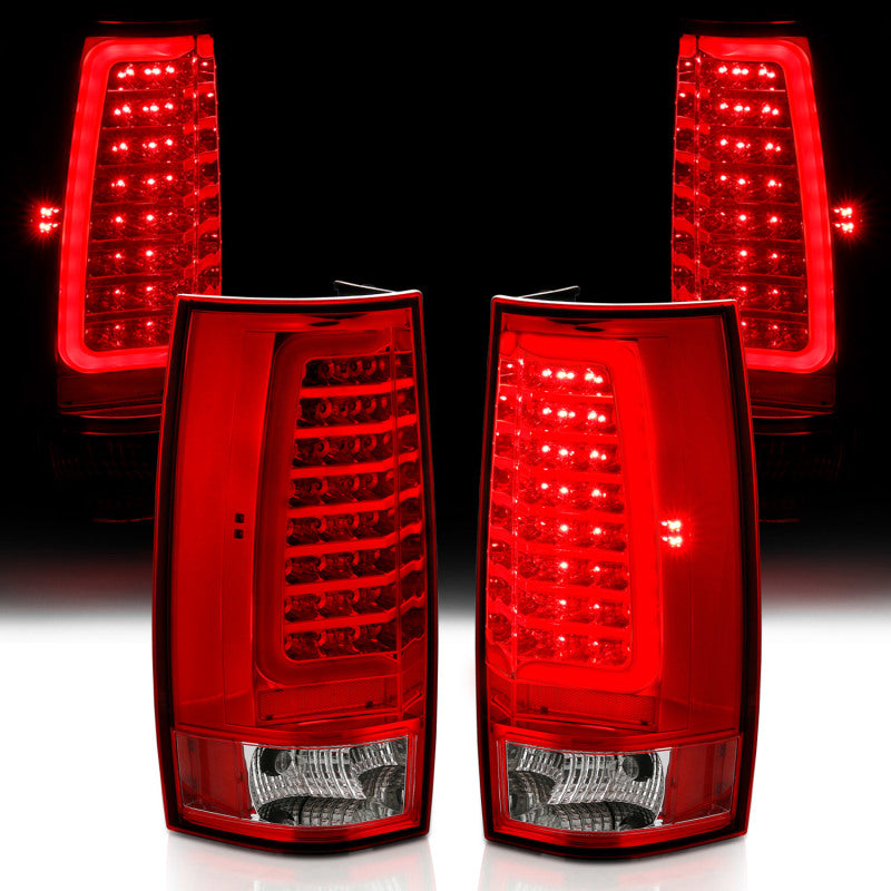 ANZO 311323 2014 fits Chevy 07-20 Tahoe LED Taillight Plank Style Chrome With Red/Clear Lens