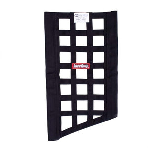 Racequip 829535 SFI 27.1 Rated Ribbon Style Funny Car Window Net / Black 22 to 18 H X 12 W