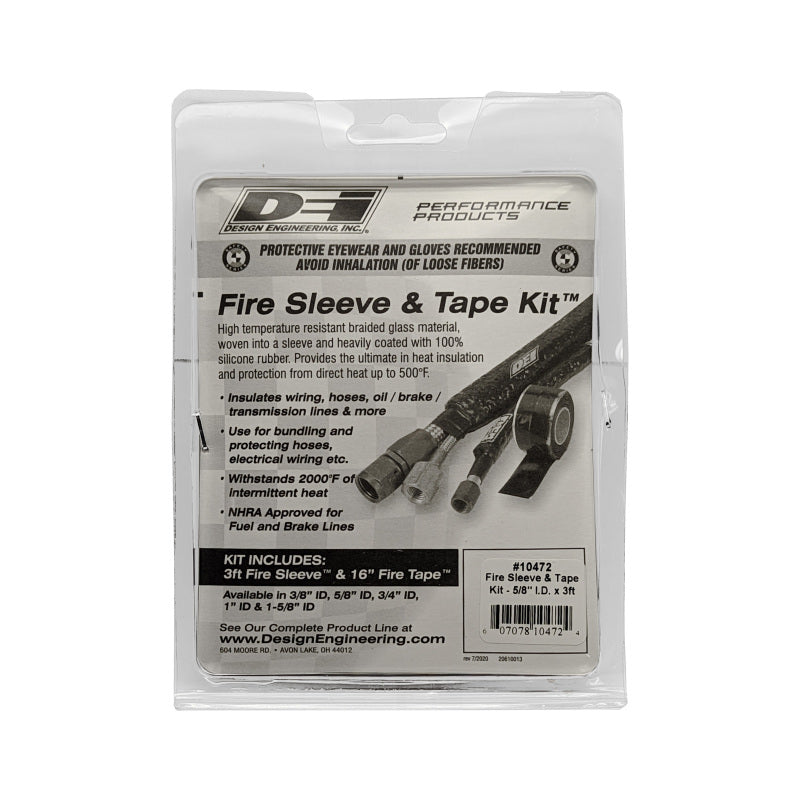 DEI 10472 Fire Sleeve and Tape Kit 5/8in I.D. x 3ft