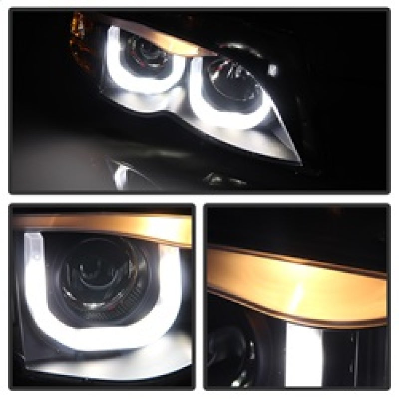 SPYDER 5031877 fits BMW E46 3-Series 4DR Projector Headlights 1PC 3D Halo Blk
