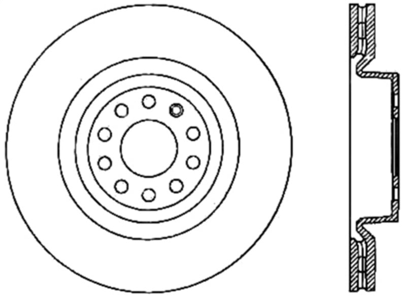 Stoptech 126.33098CSL 06-10 Audi A3/08-10 TT / 06-09 VW GTI Mk V Cryo-Stop Left Front Slotted Rotor