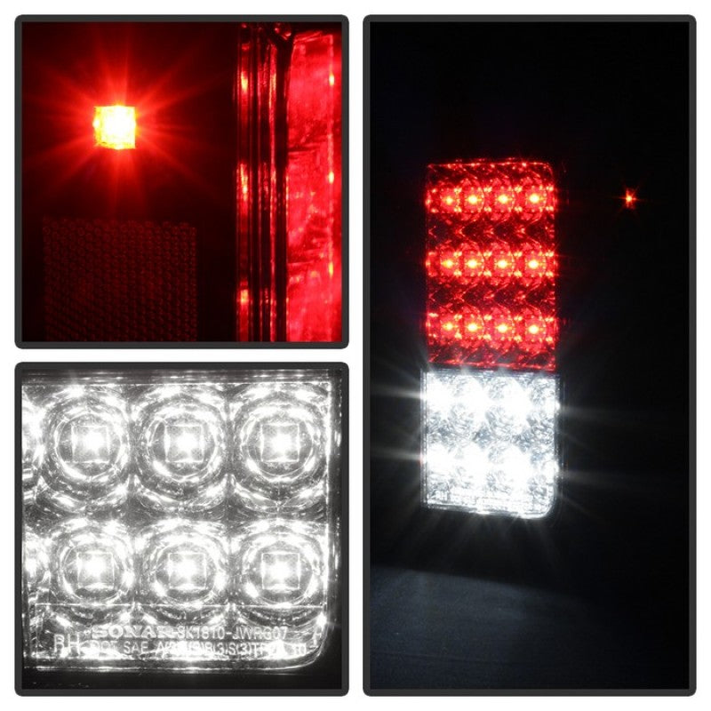 Spyder 5070401 fits Jeep 07-15 Wrangler LED Tail Lights Red Clear ALT-YD-JWA07-