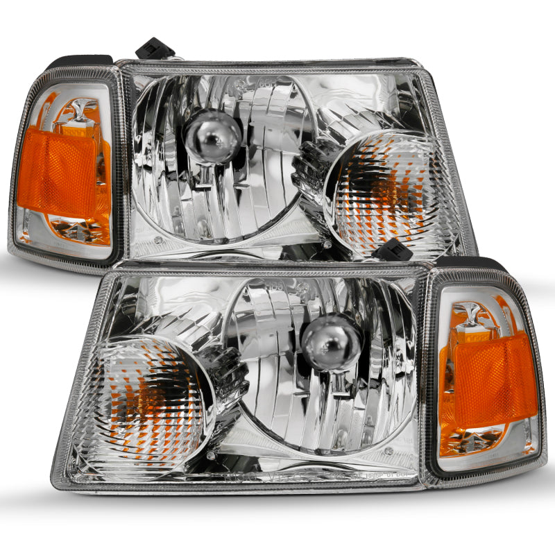 ANZO 111484 2011 fits Ford 01-20 Ranger Crystal Headlight Chrome w/Corner Lights (OE Replacement)