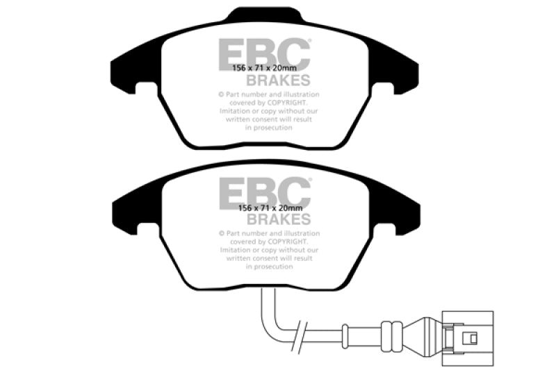 EBC DP21517 fits Audi 06-13 A3 2.0 Turbo (Girling rear caliper) Greenstuff Front Brake Pads