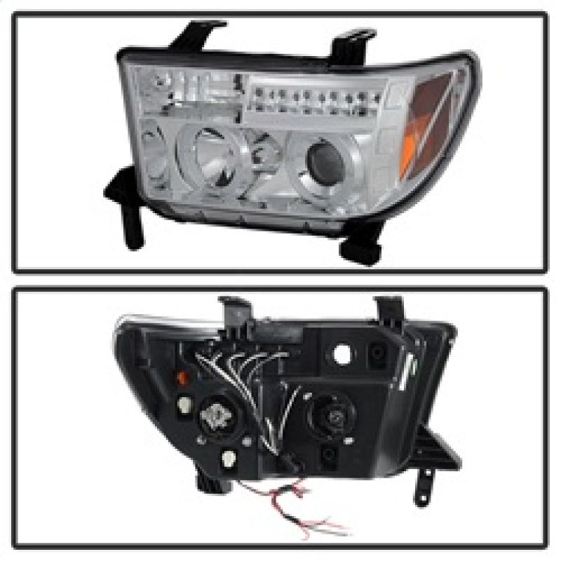 Spyder 5012036 fits Toyota 07-13 Tundra Projector Headlights LED Halo LED Chrm