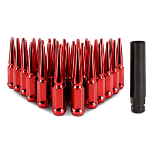 Mishimoto MMLG-SP1415-32RD Mishimoto Steel Spiked Lug Nuts M14 x 1.5 32pc Set Red