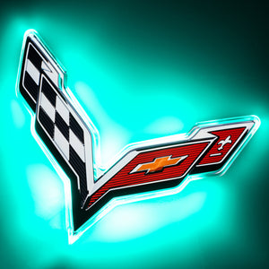 ORACLE Lighting 3633-010 Oracle fits Corvette C7 Rear Illuminated Emblem - Aqua