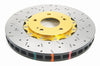 DBA DBA52218GLDXS Evo 8/9 Frt Drilled/Slotted Ser 2 Pc Rotor Assembled Gold Hat