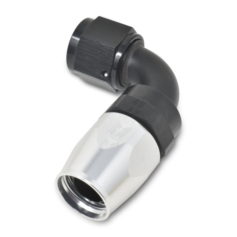 Russell 610153 Performance -4 AN Black/Silver 90 Degree Full Flow Hose End