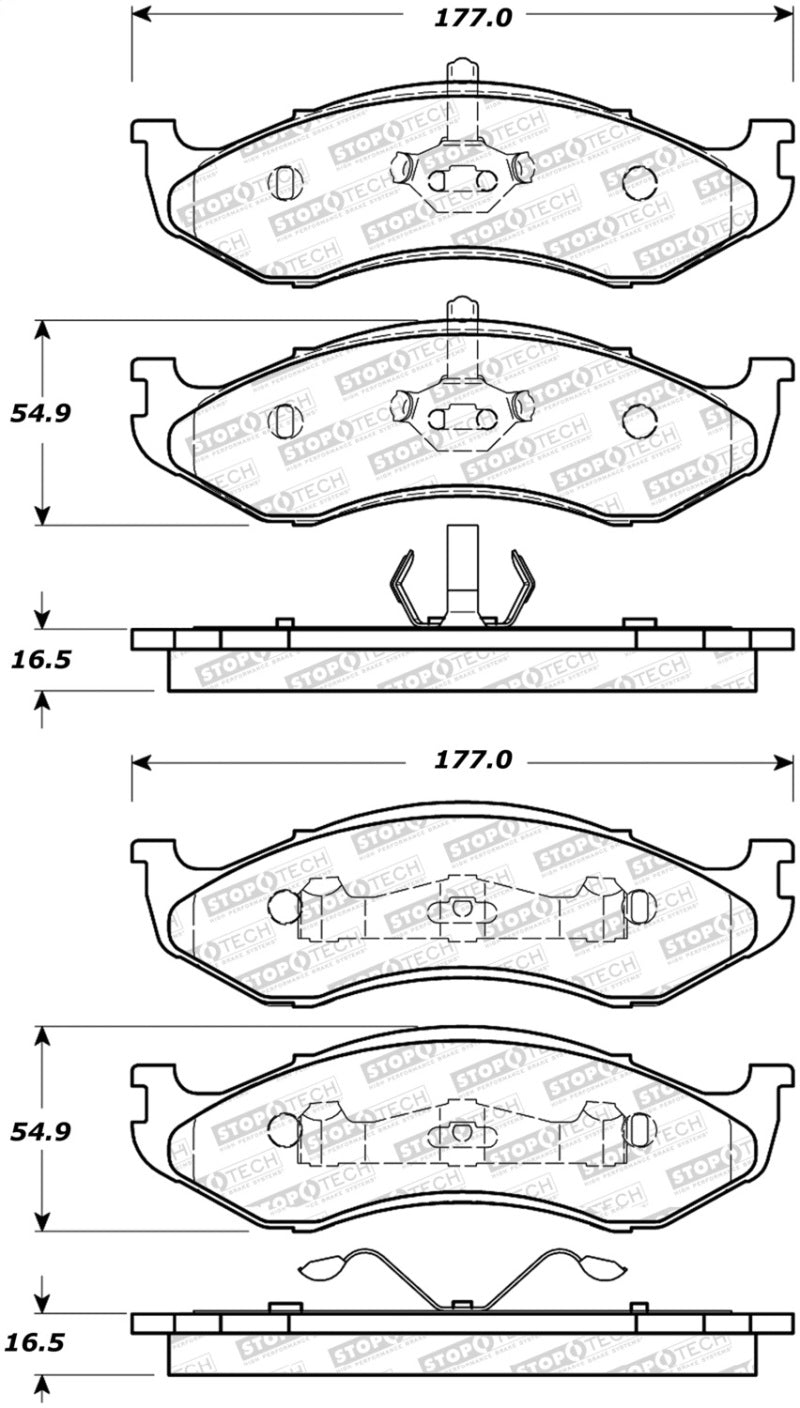Stoptech 308.0477 92-01 Jeep Cherokee Street Performance Front Brake Pads