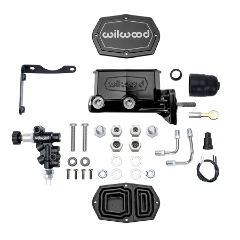 Wilwood 261-17797-BK fits MOPAR Compact Tandem M/C Kit w/ P-Valve & Pushrod 1in