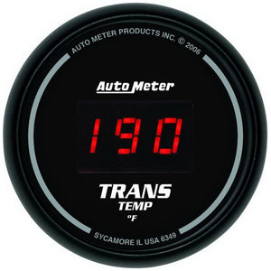 AutoMeter 6349 Autometer Z Series 52mm Black Digital 0-300 Deg F Transmission Temperature Gauge