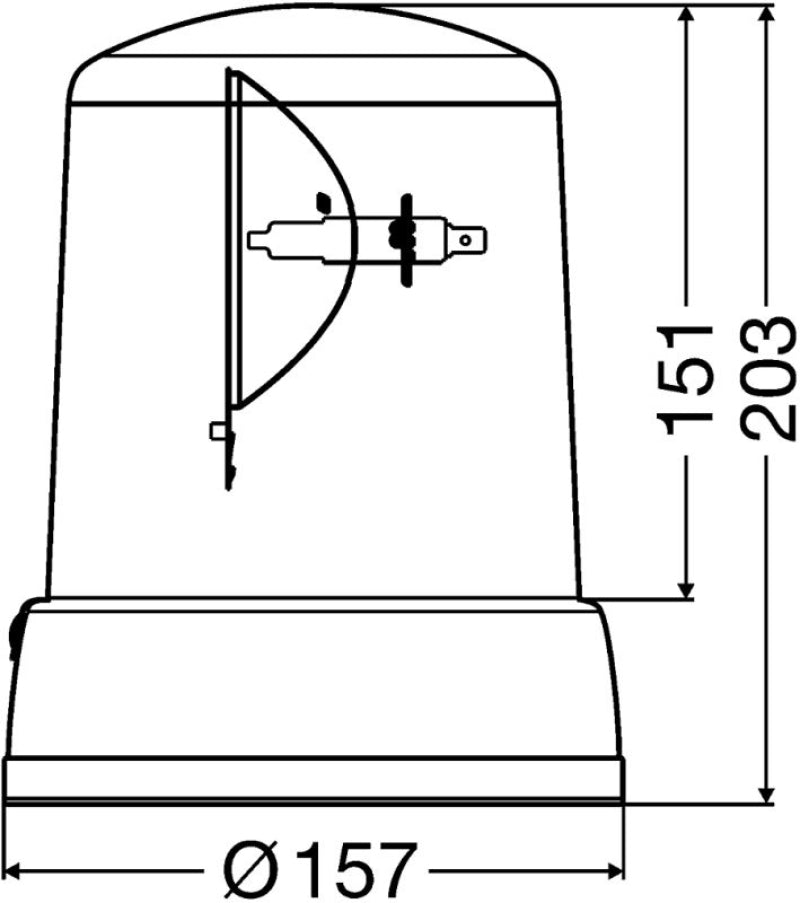 Hella 8061101 Rotating Beacon H12V Yellow Mg12 2Rl