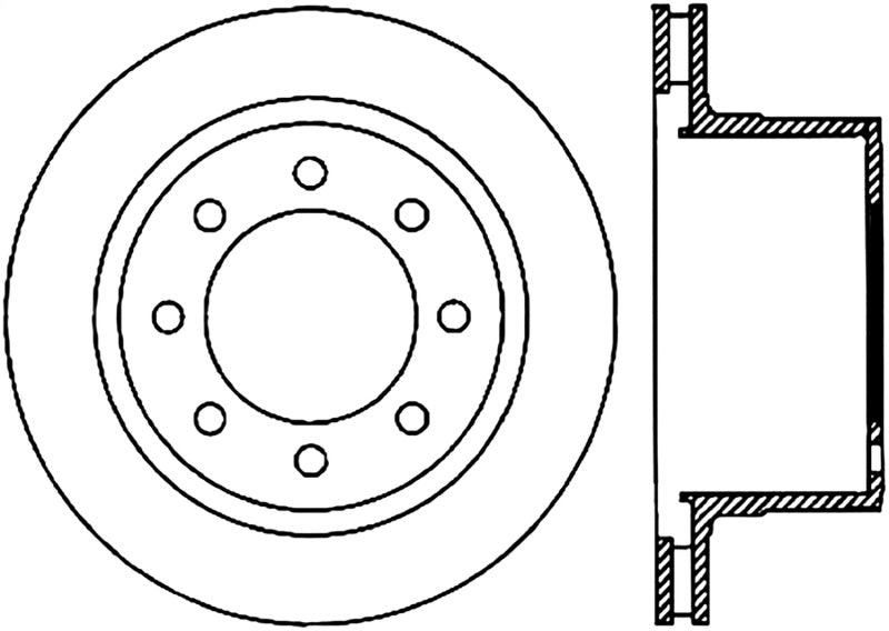 Stoptech 126.67062CSL Power Slot 06-08 Dodge Ram 1500 / 03-08 Ram 2500/3500 All Rear Left Slotted CRYO Rotor