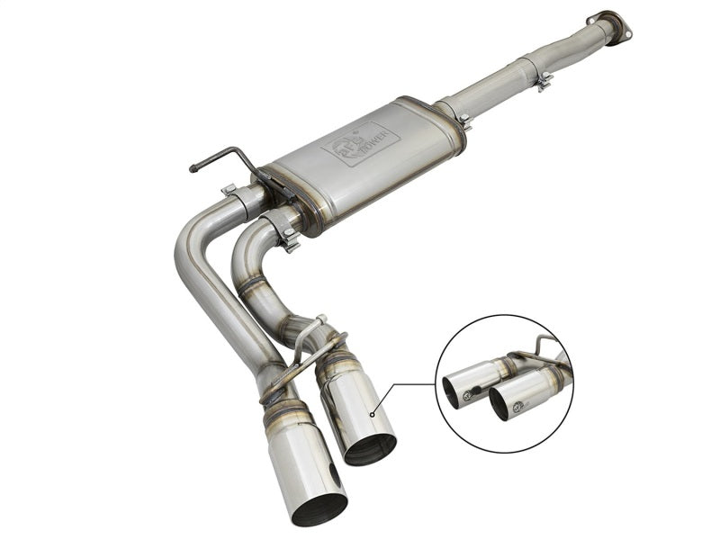 AFE 49-46033-P Rebel Series 3in SS Cat-Back Exhaust w/ Polished Tips 2005-2015