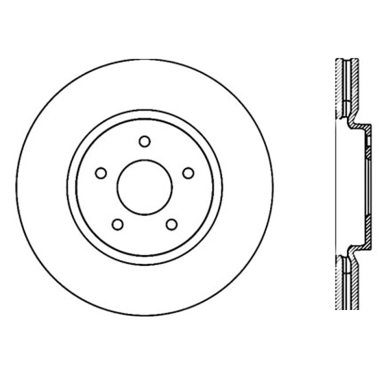 Stoptech 127.42100L fits Infiniti G37 / Nissan 370Z SportStop Slotted & Drilled Front Left Rotor