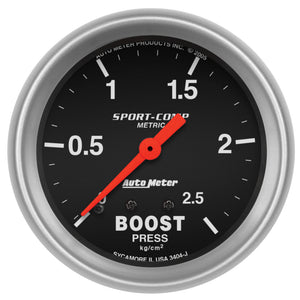 AutoMeter 3404-J Autometer Sport-Comp 66.7mm METRIC 0-4kg/Cm2 Mechanical Boost Gauge