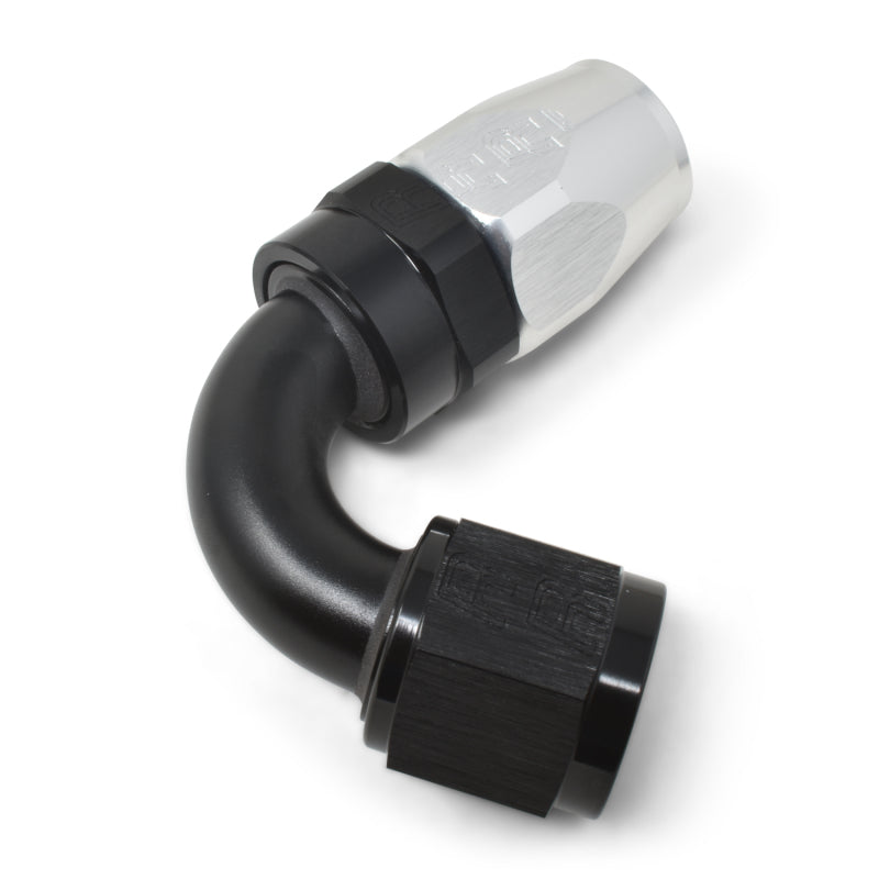 Russell 613423 Performance -10 AN Black/Silver 120 Degree Tight Radius Full Flow Swivel Hose End