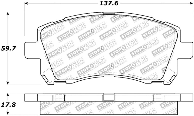 Stoptech 308.0721 Street Touring 02-03 WRX Front Brake Pads