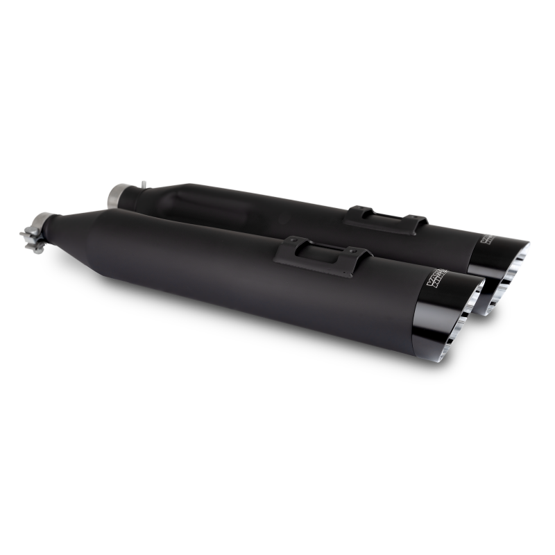 Vance & Hines HD M8 Touring Razorback 450 Slip-on Exhaust - Wrinkle Black