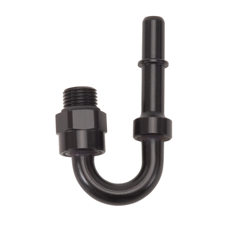 Russell 644013 Performance Adapter Fitting 3/8in SAE Quick Disc Male to #6 SAE Port Male Swivel 180Deg Blk