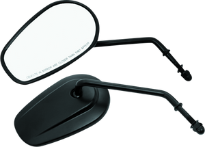 Bikers Choice 482007 Black Tapered Long Stem Mirrors Pr