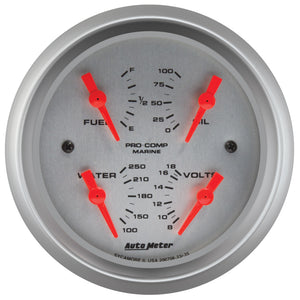 AutoMeter 200706-33 Autometer Marine Silver 3-3/8in Gauge