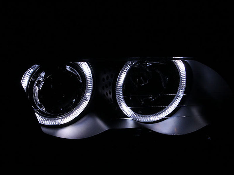 ANZO 121261 1901 fits BMW 99-20 3 Series E46 Projector Headlights w/ Halo Black (CCFL)