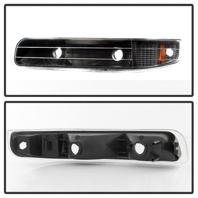 5064271 Xtune fits Chevy 99-02 Silverado Amber Reflector Bumper Lights Black C